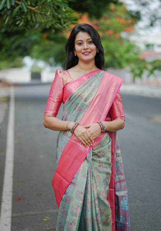 Roopshree Gajari Kanjivaram Silk Saree