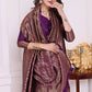 Aarohi Wine Banarasi Silk Saree