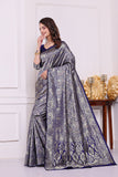 Chandrika N.blue Banarasi Silk Saree