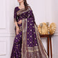 Rudrani Wine Banarasi silk saree