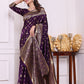 Rudrani Wine Banarasi silk saree