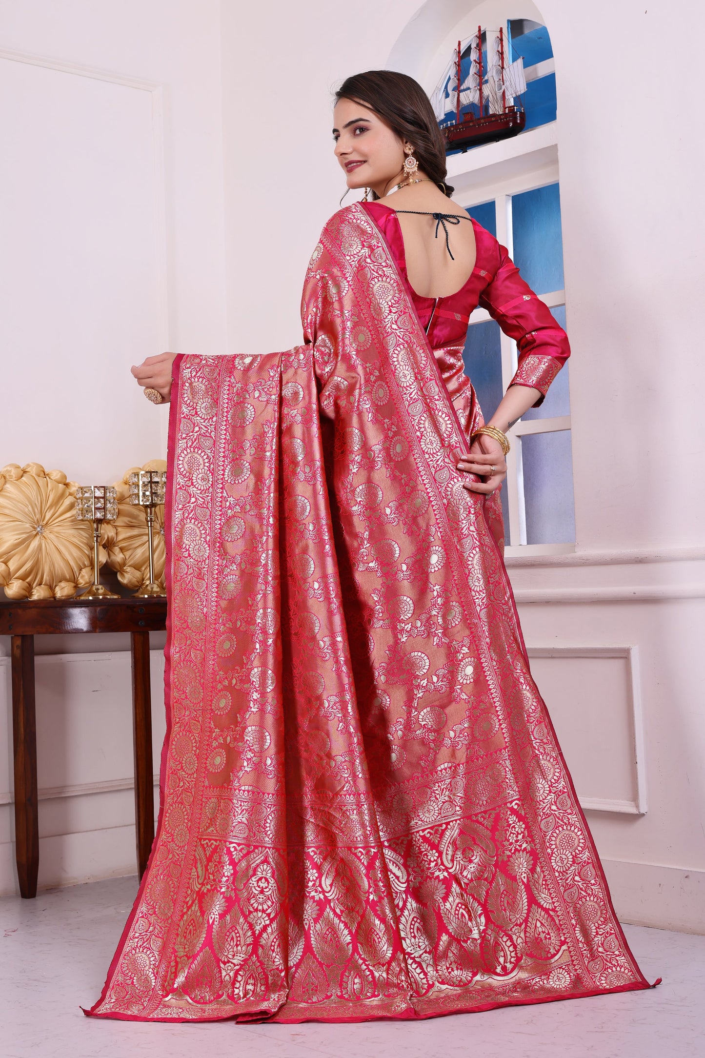 Chandrika Gajari Banarasi Silk Saree