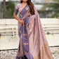 Ruvika – Banarasi Soft Silk Saree in Lavender with Ornamental Border