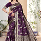 Yashika Wine Banarasi Silk Saree