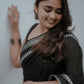 Grace Noir: Black Cotton Silk Saree with Subtle Blouse Companion