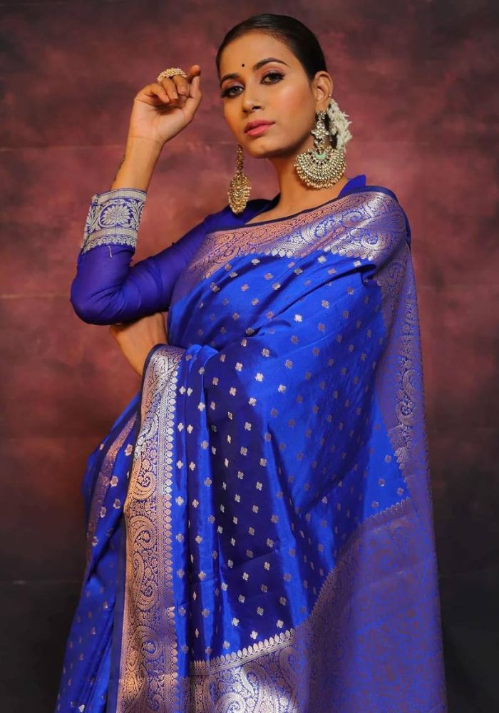 Suhani R.blue Banarasi Silk Saree