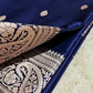 Aastha – Navy Blue Banarasi Soft Silk Saree with Antique Paisley Zari Work