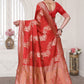 Aura Red Banarasi Silk Saree