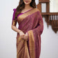 Sharini – Traditional Purple Soft Silk Saree with Refined Weaves
