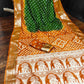 Ziyana Orange Green Bandhej Silk Saree