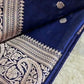 Aastha – Navy Blue Banarasi Soft Silk Saree with Antique Paisley Zari Work