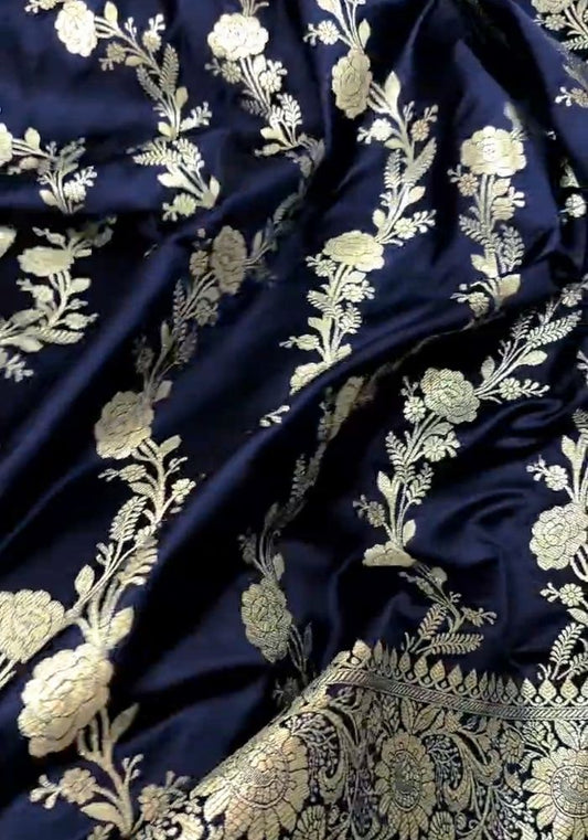 Sharvitha – Deep Blue Soft Silk Saree With Zari Work