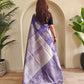 Amara – Lavender Banarasi Soft Silk Saree with Floral Weave