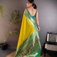 Delectable Mustard Paithani Silk Saree With Improbable Blouse Piece