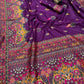 Exceptional Purple Pashmina Saree With Gratifying Blouse Piece