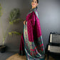 Efflorescence Purple Paithani Silk Saree With Classic Blouse Piece
