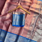 Amira - Pink & Silver Kanjivaram Silk Saree with Royal Blue Border