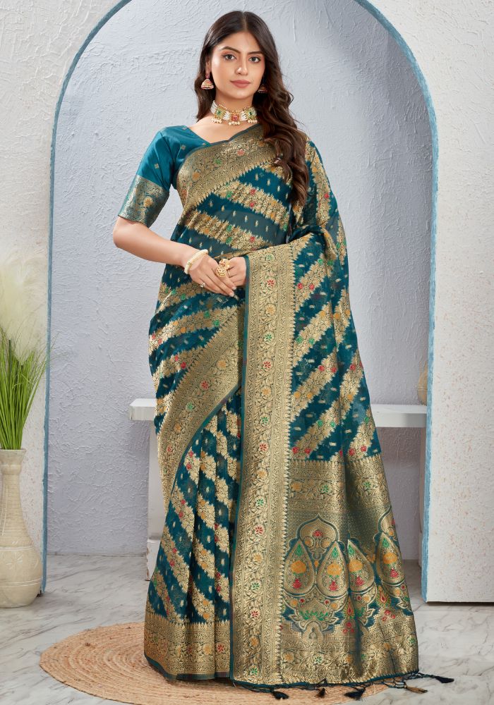 Aarvi organza silk saree