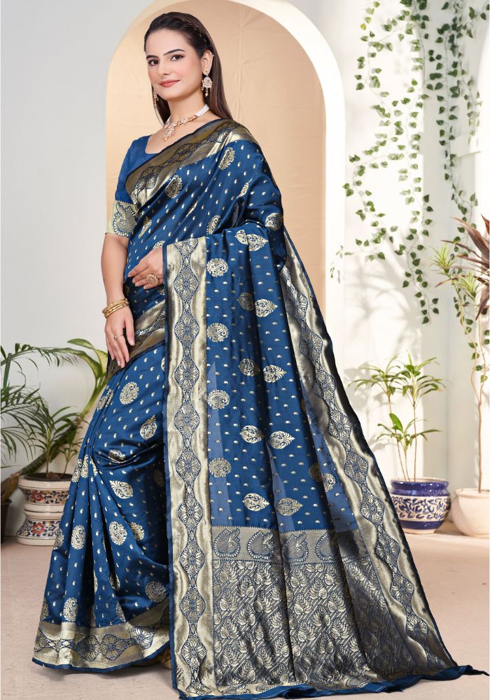 Yashika Morepeach Banarasi Silk Saree