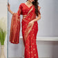 Rudrani Red Banarasi silk saree