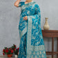 Sita Teal Blue Banarasi Soft Silk Saree