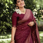 Charulata – Deep Maroon Banarasi Soft Silk Saree with Royal Charm