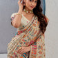 Tanirika – Beige Naylon Sillk Saree with Vibrant Minakari Detailing