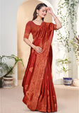 Yamika Red Banarasi Silk Saree