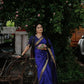 Royal Grace – Deep Blue Soft Silk Saree with Golden Zari Border