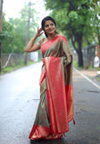 Delectable Sea Green Soft Silk Saree With Flattering Blouse Piece