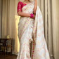 Tisha White Banarasi Silk Saree