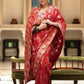 Anarkali Red banarasi silk saree