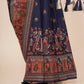 Rajlakshmi- N.blue Pashmina Saree With Innovative Blouse Piece
