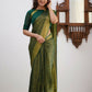 Sharini – Traditional Green Soft Silk Saree with Refined Weaves