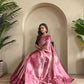 Amara – Pink Banarasi Soft Silk Saree with Floral Weave