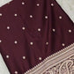 Tavisha – Deep Maroon Banarasi Soft Silk Saree with Intricate Paisley Zari Weaving