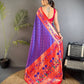 Exuberant Royal Purple Paithani Silk Saree With Ethnic Blouse Piece