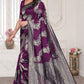 Aura Wine Banarasi Silk Saree