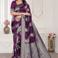Aura Wine Banarasi Silk Saree
