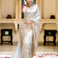 Anarkali White banarasi silk saree