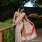 Beige Soft Silk Saree With Snappy Blouse Piece