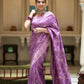 Anarkali Lavender banarasi silk saree