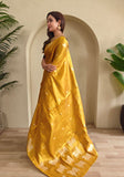 Varnika – Mustard Banarasi Soft Tiuuse Silk Saree of Subtle Charm