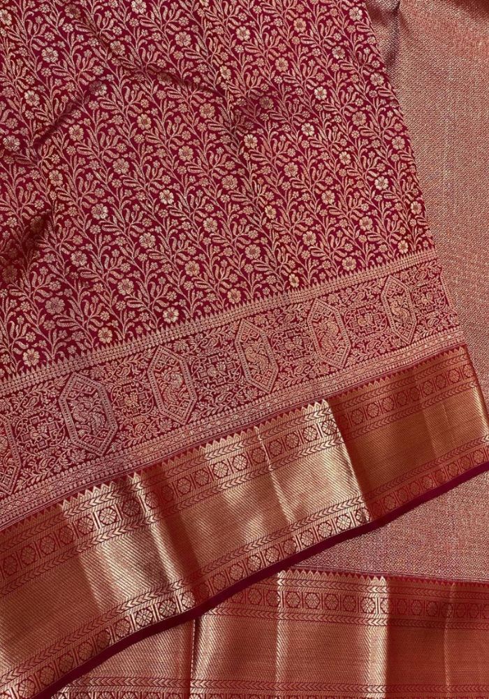 Bindu Banarasi Silk Maroon Saree