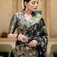 Anarkali Black banarasi silk saree