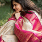 Apsara White Pink Silk Saree