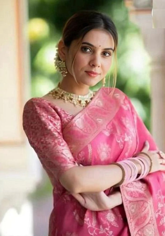 Anarkali Gajari banarasi silk saree