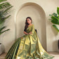 Varnika – Green Banarasi Soft Tissue Silk Saree of Subtle Charm