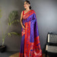 Exuberant Royal Purple Paithani Silk Saree With Ethnic Blouse Piece