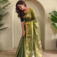Varnika – Green Banarasi Soft Tissue Silk Saree of Subtle Charm